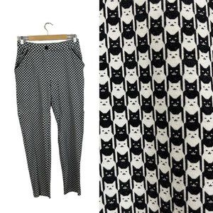 Sales Paused (misplaced) Betabrand Medium Ankle Pants Cat Print Catstooth